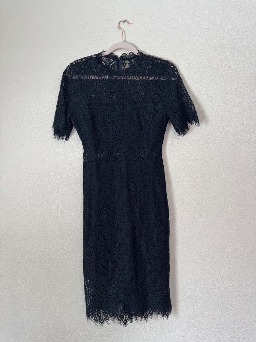 Lulu's Black Lace Midi Dress with Short Sleeves